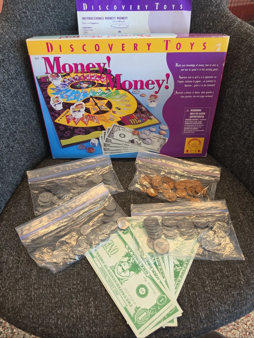 2001 Discovery Toys Money! Money! Game Complete Replacement Set Of Coins & Bills